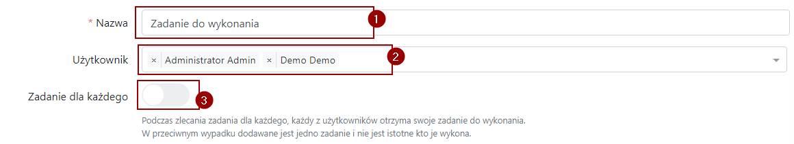 Formularz dodawania i zmiany zadania — 3.8.0 - dokumentacja